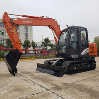 Excavator Bekas Hitachi ZX75, Manual Original Zx75 Excavator Asli dengan Blade Hitachi Zx75-6A Excavator