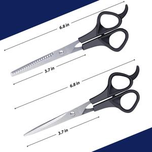 Stainless Steel DIY Grade Beauty Scissors Set with <b>Plastic</b> Handle Partially Serrated <b>Edge</b> for Hairdressing Salon Use - Product Image 2