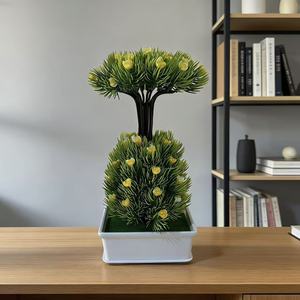 Bonsaï artificiel populaire en aiguilles de pin de 25 cm, ornement de bureau, décoration pour la maison et le bureau - Product Image 3