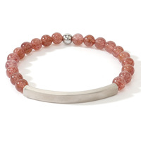 Mode Acier Inoxydable 18k PVD Or Argent Nature Pierre Grave Personnalisation Lave Bracelet