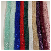 Vente en gros, vente en gros, multicolore, choisissez des paillettes vert menthe, robe de bal, tulle, tissu brodé, à vendre
