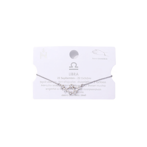 Bracciale Libra in Acciaio Inossidabile con Diamanti, Set da 12 Pezzi - Product Image 1