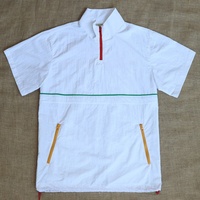 Vente en gros de vestes coupe-vent blanches sur mesure, légères, à col zippé, pour hommes, idéales pour la course en extérieur et le golf