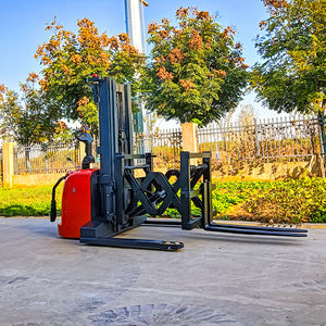 Kargo kaldırma istifleyici 1500kg 2000kg 2500kg çift makas çatal ile elektrikli palet istifleyici üzerinde standı - Product Image 3