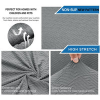 Housse de canapé extensible jacquard 4 pièces, anti-dérapante, protection de meubles, pour canapé 3 places