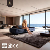 Ensemble de canapés de luxe en tissu bleu de qualité supérieure, canapé moderne de haute qualité pour salon, canapé complet de luxe sur mesure pour designer d'intérieur
