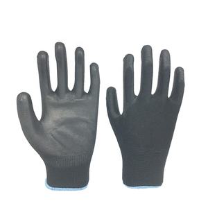 Guantes de Trabajo de Seguridad con Recubrimiento de Palma de <span class=keywords><strong>PU</strong></span> Negro, Guantes Industriales de Protección Laboral para Jardín, Guantes Antiestáticos - Product Image 1