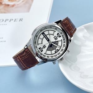 Montre à quartz pour homme, style professionnel, bracelet en cuir, boîtier en alliage, cadran en verre, aiguilles lumineuses, vente en gros, OEM ODM, tendance et bon marché - Product Image 4