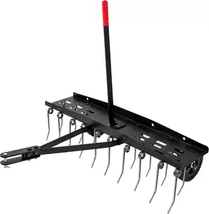 40inch Tow Behind Dethatcher with 20 Spring Steel Tines,Lawn Sweeper Garden Grass Tractor Rake Removes Thatch from Large Lawns