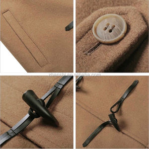 Online <strong>Best</strong> Fashion English <strong>Men's</strong> Tan Wool <strong>Duffle</strong> <strong>Coats</strong> With Hood - Product Image 3