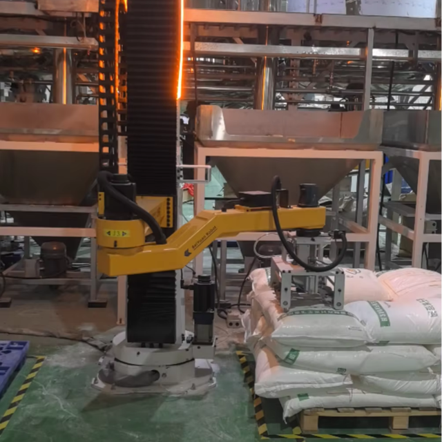 Robotic Arm/Depalletizer/Unpacking Machine for PP/PE Woven Bag Opening and Material Emptying. 25-100kg Bags, 100-120 Bags/H,