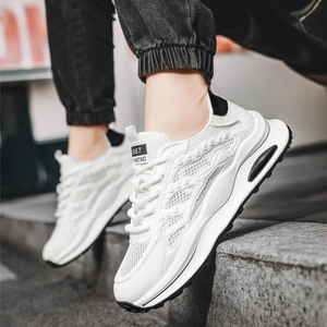 Chaussures <span class=keywords><strong>de</strong></span> sport décontractées haut <span class=keywords><strong>de</strong></span> gamme pour hommes 2025, respirantes, blanches, anti-odeur, en maille coréenne, style basketball - Product Image 4