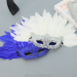 Zhizunlin Mardi Gras Masques Femmes Demi-visage <span class=keywords><strong>Masque</strong></span> Princesse Mascarade Ball Creative Plume <span class=keywords><strong>Venise</strong></span> <span class=keywords><strong>Masque</strong></span> avec D'énormes Plumes - Product Image 1