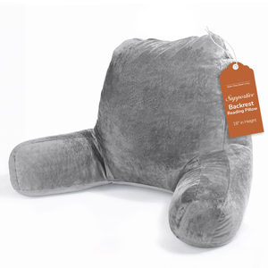 Almohada de terciopelo gris <span class=keywords><strong>para</strong></span> <span class=keywords><strong>la</strong></span> espalda, <span class=keywords><strong>cama</strong></span> <span class=keywords><strong>para</strong></span> <span class=keywords><strong>sentarse</strong></span>, cojín de apoyo <span class=keywords><strong>para</strong></span> el respaldo, almohada de lectura con reposabrazos <span class=keywords><strong>para</strong></span> juegos, sentado <span class=keywords><strong>en</strong></span> <span class=keywords><strong>la</strong></span> <span class=keywords><strong>cama</strong></span>, adulto - Product Image 1