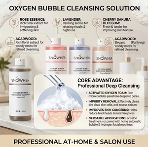 Solution Magique Nettoyante <span class=keywords><strong>pour</strong></span> le Visage à l'Eau de Rose et aux Bulles d'<span class=keywords><strong>Oxygène</strong></span> <span class=keywords><strong>Actif</strong></span> <span class=keywords><strong>pour</strong></span> Appareil de Beauté Automatique et Soin de la Peau - Product Image 2