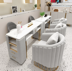 Juego de mesa y silla para salón de uñas con aspiradora, mesa de manicura, salón de belleza, sofá, mesa y silla - Product Image 5