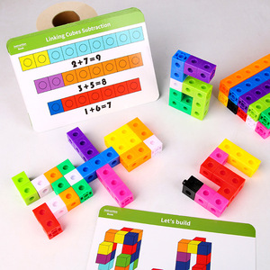 Cubes mathématiques de haute qualité, jouet éducatif pour enfants, cubes de connexion, 100/200 pièces, blocs en plastique pour l'apprentissage préscolaire - Product Image 3