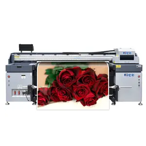 Inkjet Latex Mesh Belt Printer Konveyor Uv Hybrid Printer Pigmen Kecepatan Tinggi untuk Wallpaper Kulit Stiker Mobil