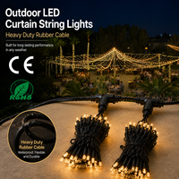 Luces LED de Cortina Personalizadas IP65 2x3M 600 LEDs, Guirnalda de Luces con Control Inalámbrico, Regulable, para Bodas, Navidad, Jardín, Fiestas al Aire Libre