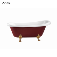 Baignoire autoportante en acrylique traditionnelle pour trempage et massage, avec drain, portable, écologique, garantie 5 ans, facile à nettoyer, profonde