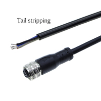 Connecteur blindé étanche M12 personnalisable avec câble moulé noir de qualité industrielle