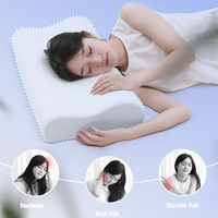 Nouvel Oreiller Ergonomique Orthopédique en Mousse à Mémoire de Forme Bambou à Contour pour Dormeurs sur le Dos ou le Ventre, Oreiller Cervical de Chevet