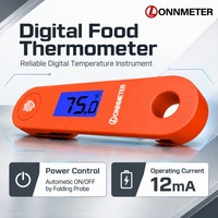 Thermomètre alimentaire numérique pliable avec écran rétroéclairé ° C/ ° Interrupteur F avec arrêt automatique pour la cuisine