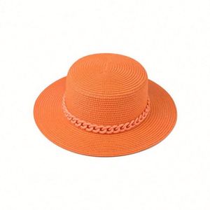 Outdoor Sun <b>Hat</b> Colorful Chain Large Brim Sombrero Casual Fashion Character Unisex Straw <b>Hat</b> - Product Image 4