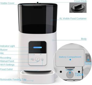 Nouvelle mangeoire automatique pour animaux de compagnie avec télécommande intelligente Wifi, microchip, bols pour chiens et animaux de compagnie - Product Image 2