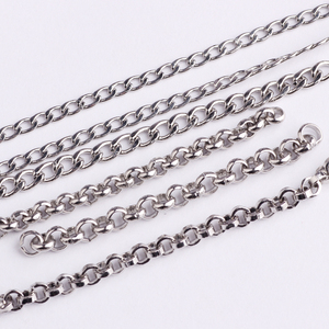 Venta caliente 3mm rolo de acero inoxidable cubano cadena para <span class=keywords><strong>las</strong></span> mujeres collar - Product Image 6
