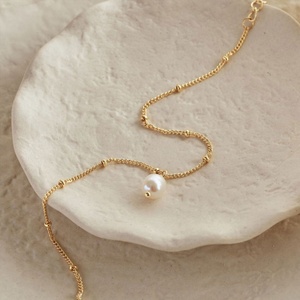 Trengy Anti Tarnish Fine <b>Chain</b> Link Luxury Ladies' Stainless Steel Dainty <b>Chain</b> Pearl Bracelet for Women - Product Image 1