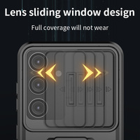 Nouveau support d'anneau de Protection de caméra coulissante armure étui de téléphone portable antichoc pour Samsung S25 Ultra S24FE S23 Plus A14 A24 A34 M15