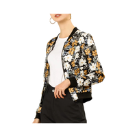 Veste bomber en satin personnalisée de haute qualité pour femmes, respirante, hiver, couleur contrastée, fermeture éclair, style streetwear