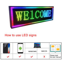 Panneau LED à défilement personnalisé, affichage programmable, panneau numérique, panneau d'affichage extérieur, panneaux LED ouverts pour la publicité commerciale