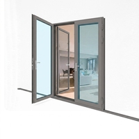 Fenêtre à battant horizontal en alliage d'aluminium à rupture de pont thermique, double vitrage trempé, insonorisée, design moderne pour usage résidentiel