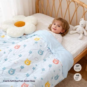 Couverture Bébé Mignonne en Tissu Rafraîchissant Q-Max Premium, Imprimé Personnalisé, Couette d'Été Respirante pour Tout-Petits 47x59 pouces, Fabrication OEM ODM - Product Image 1