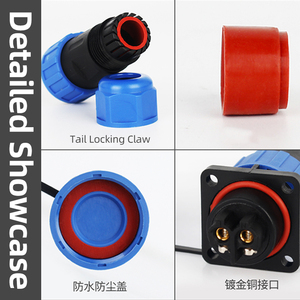 Conectores de Cable LED Impermeables IP68 de 2, 3 y 4 Pines, Enchufe y Toma NC20 de Cobre de 16A para Aviación, Roscados - Product Image 2