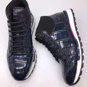 Goodyear <span class=keywords><strong>รองเท้า</strong></span>บูทหุ้มข้อหนังจระเข้แท้สำหรับผู้ชาย, <span class=keywords><strong>รองเท้า</strong></span><span class=keywords><strong>ผ้าใบ</strong></span>สำหรับงานปาร์ตี้ดีไซน์เนอร์ลำลองทำมือแบรนด์ทันสมัย - Product Image 2