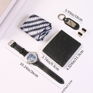 Men's Business <b>Gift</b> Set Tie Watch Wallet Valentine'S Day <b>Gift</b> For Boyfriend Practical <b>Gift</b> Box - Product Image 2