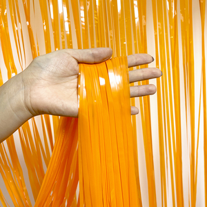 Cortina de seda <span class=keywords><strong>lluvia</strong></span> Macaron <span class=keywords><strong>guirnalda</strong></span> a rayas contraste de 1,6mm con fondo de cabina de fotos para decoraciones de fiesta de Halloween - Product Image 1