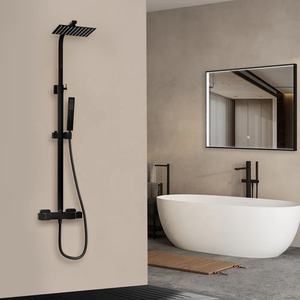 دش فاخر على قمة الأمطار + مجموعات SUS304 خلاط ترموستاتي نحاسي مركب على صنبور دش - Product Image 4