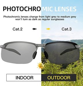 <span class=keywords><strong>Gafas</strong></span> de <span class=keywords><strong>Sol</strong></span> Fotocromáticas para Hombre, Económicas, con Lentes Polarizadas para Exteriores, Protección UV 100%, <span class=keywords><strong>Gafas</strong></span> de <span class=keywords><strong>Sol</strong></span> Metálicas Estilo Espía - Product Image 4