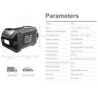 Démarreur de saut Delbest Q30 36000mAh, performances maximales, courant de pointe de 6000A, pompe à air 150PSI, écran numérique, lumière LED pour passagers
