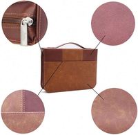 Échantillon Gratuit - Housse de Bible Portable Simple en PU Marron Vintage avec Fermeture Éclair, Grande Taille, Personnalisable BSCI pour Hommes et Femmes
