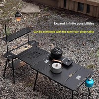 Table pliante tactique de camping en plein air, en alliage d'aluminium, mobilier d'extérieur portable, table de pique-nique et de barbecue relevable, table de plage
