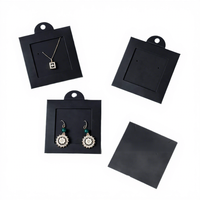 Boîtes cadeaux carrées noires de qualité supérieure prêtes à l'emploi avec fenêtre, pour colliers, avec carte de présentation suspendue, sans fermeture, origine CN, pour bijoux