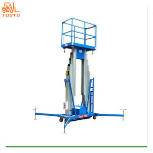 डबल मास्ट पोर्टेबल मोबाइल इलेक्ट्रिक हाइड्रोलिक लिफ्ट ऊंचाई नए एल्यूमीनियम मिश्र धातु कार्य मंच 14 मीटर अधिकतम - Product Image 3