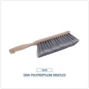 Boardwalk BWK5408 4.5 pulgadas Cepillo de 3.5 pulgadas Cepillo de limpieza de pisos con mango de plástico polipropileno color gris - Product Image 5