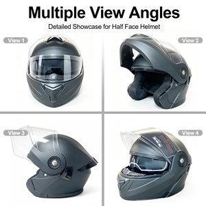 Casco de Motocicleta Modular Abatible Homologado por DOT, Carcasa de ABS Negro Mate, Visera Personalizada de Liberación Rápida, Nuevos Colores Personalizables, Logotipo Personalizado - Product Image 4
