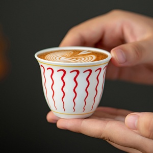 Ensemble de tasses à café en céramique <span class=keywords><strong>Cawa</strong></span> arabe, tasses à thé turques à motifs floraux pour café et maison - Product Image 2